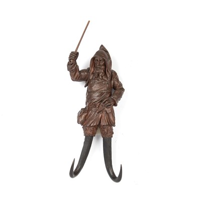 Lot 84 - Black Forest coat hook With carved decoration...