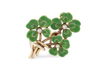 Lot An early 20th century enamel and seed pearl...