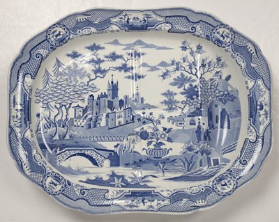 Lot 248 - Spode Pearlware gothic castle meat platter,...