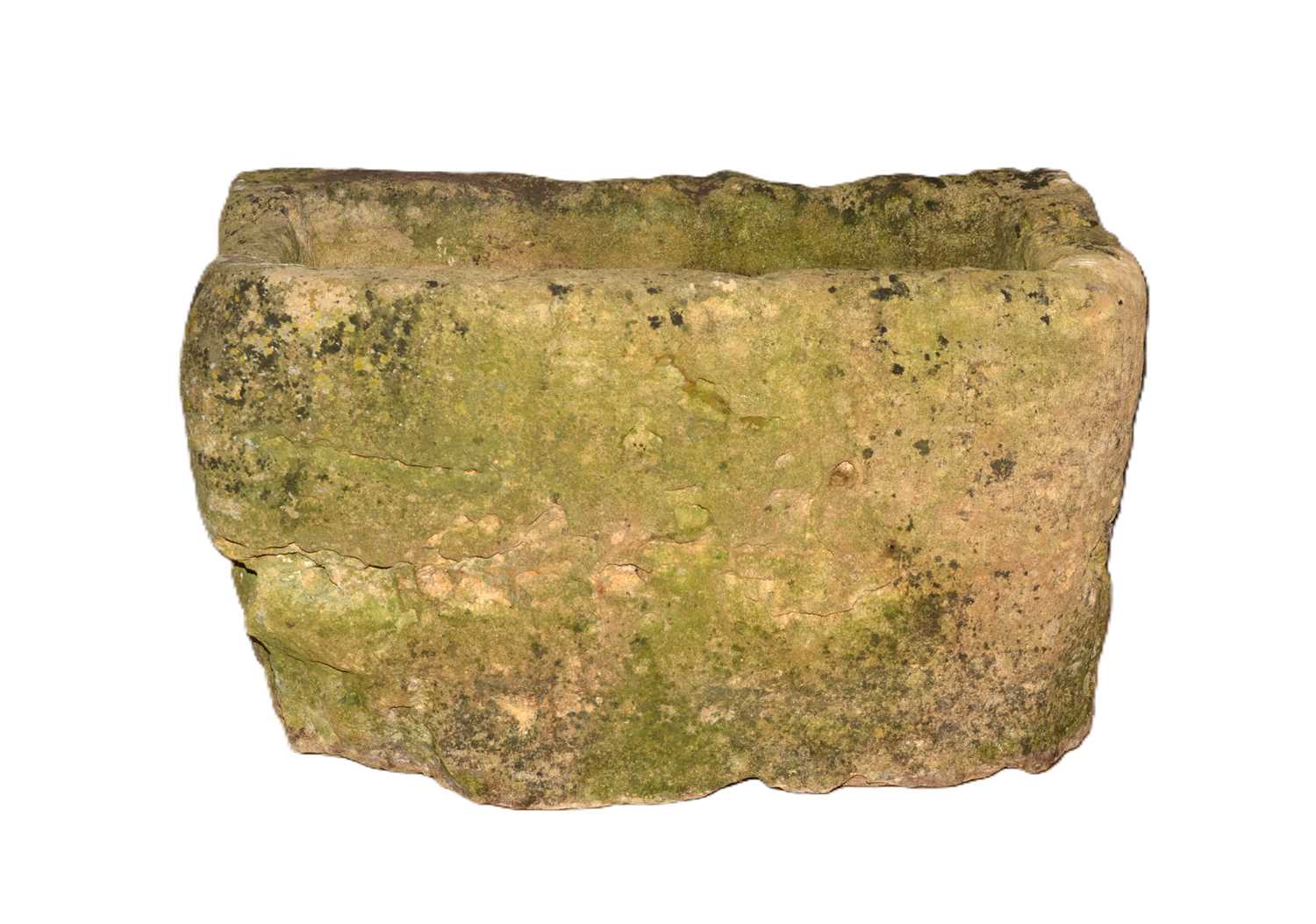Lot 10 - Large stone trough of slightly bowed shape,...