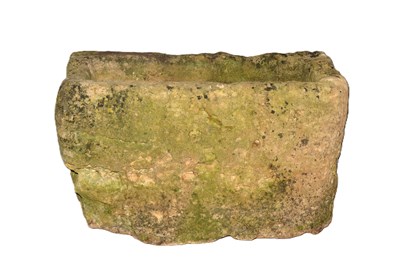 Lot 10G - Large stone trough of slightly bowed shape,...