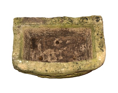 Lot 10 - Large stone trough of slightly bowed shape,...