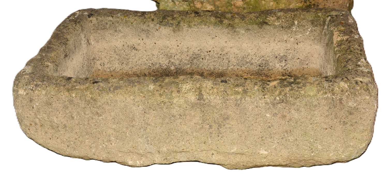 Lot 10 - Large stone rectangular trough 77cm long x...
