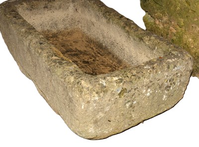 Lot 10 - Large stone rectangular trough 77cm long x...