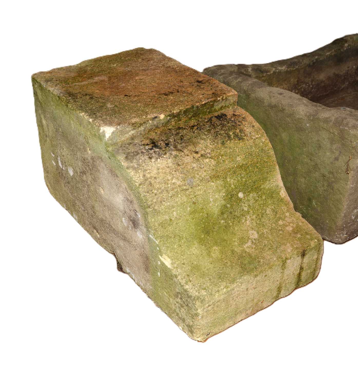 Lot 10 - Pair of stone pedestals 45cm long x 23cm wide...