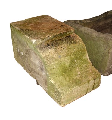 Lot 10F - Pair of stone pedestals 45cm long x 23cm wide...