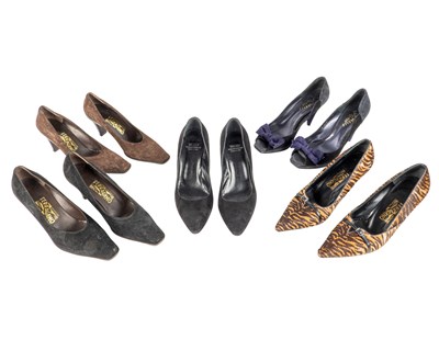 Lot 342 - Five pairs of heels by SALVATORE FERRAGAMO,...