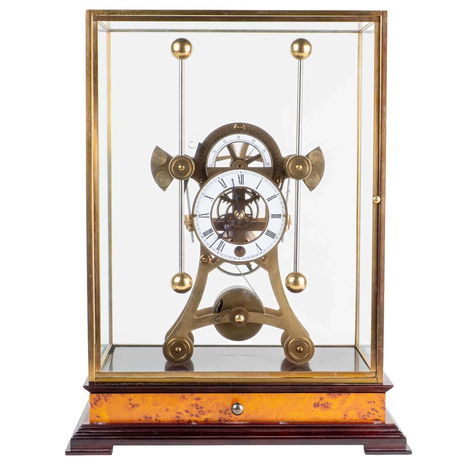 Lot 1017 - A reproduction grasshopper, single fusee, skeleton clock