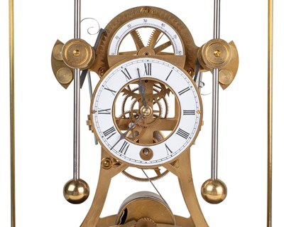 Lot 1017 - A reproduction grasshopper, single fusee, skeleton clock