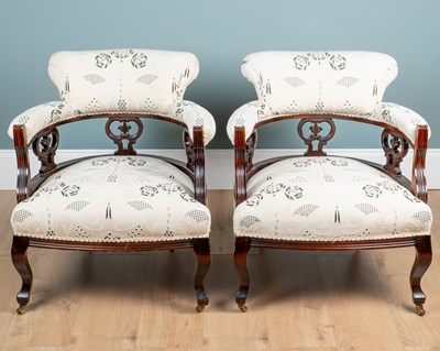 Lot 333 - A pair of 20th century mahogany tub armchairs
