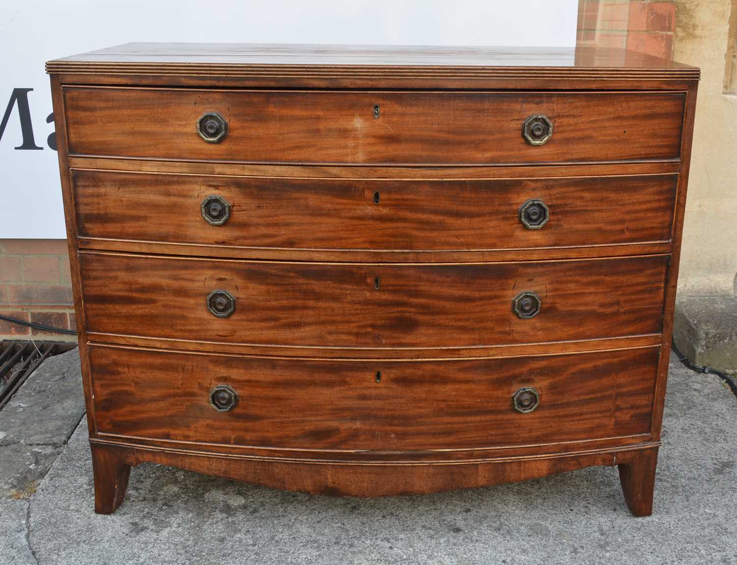 Lot 26 - Mahogany chest of drawers 19th Century, bow...