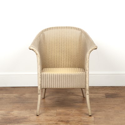 Lot 59 - Lloyd Loom 'Lusty' armchair, painted woven...