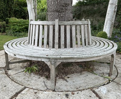 Lot A teak circular tree seat