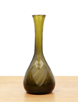 Lot 363 - Legras of France Art Deco green glass vase,...