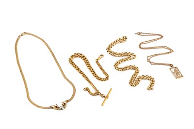 Lot 284 - A 9ct two colour gold pendant necklace,...