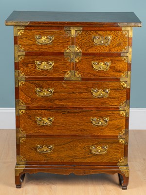 Lot 18 - A Korean elm chest of drawers