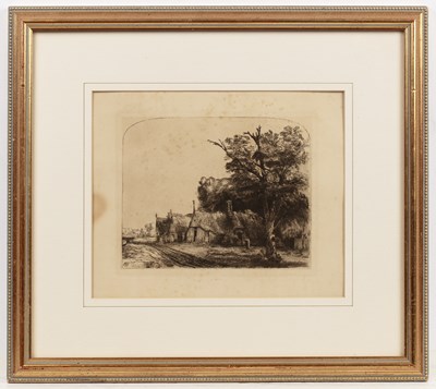 Lot 27 - After Rembrandt Landscape with three gabled...