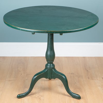 Lot 275 - A Georgian green-painted tilt-top table