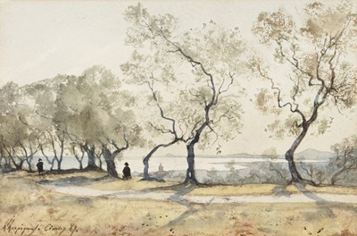 Lot Henri Joseph Harpignies (1819-1916) 'Olive...