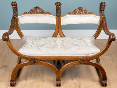Lot 246 - An old Italian walnut sofa