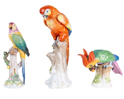Lot 101 - Three porcelain birds
