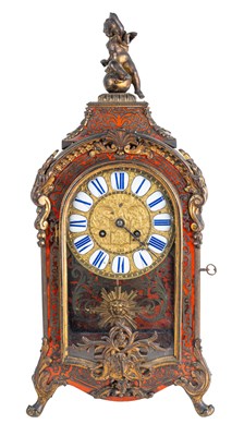 Lot 135 - A French Boulle-style mantel clock