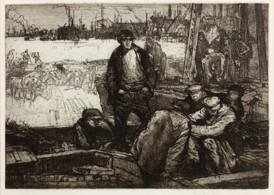 Lot 32 - Frank Brangwyn (1867-1956) Wharfside, the...
