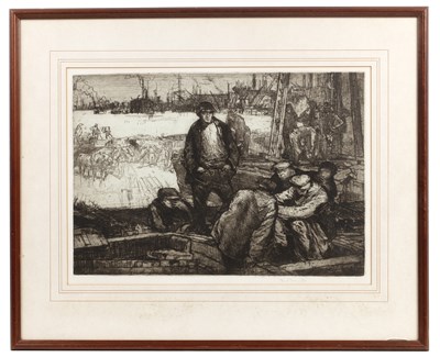 Lot 32 - Frank Brangwyn (1867-1956) Wharfside, the...