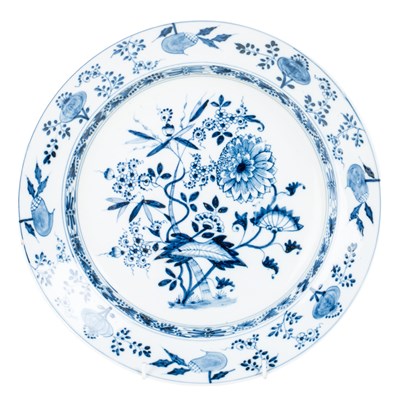 Lot 1203 - A 19th century Meissen blue and white charger