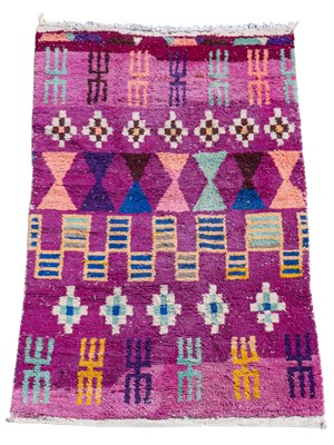 Lot 45 - A late 20th century hand-woven Moroccan rug
