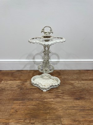 Lot 53 - Cast iron stick stand 20th Century, painted...