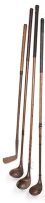 Lot 206 - Group of pieces including golf clubs and three...