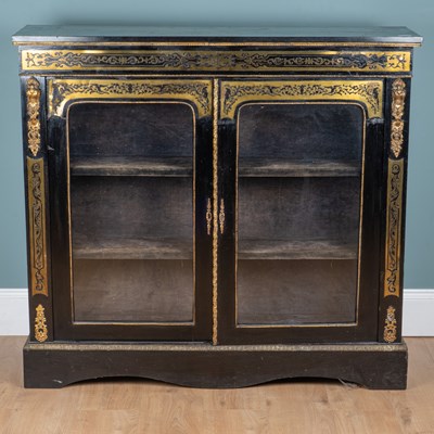 Lot 168 - A Victorian ebonised side cabinet