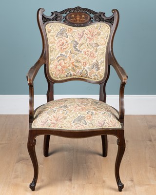 Lot 47 - An Edwardian open armchair