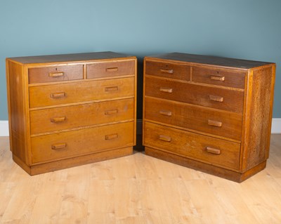 Lot 1229 - A pair of mid-20th century 'War Department' oak utility chest of drawers