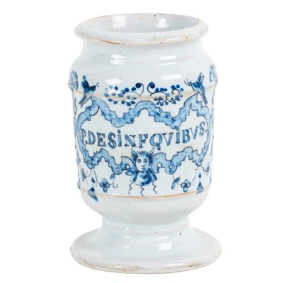 Lot 287 - An 18th century Dutch Deflt pill jar
