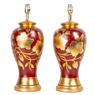 Lot 73 - A pair of ceramic table lamps