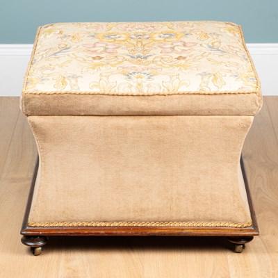 Lot 44 - A 19th century square mahogany-framed ottoman