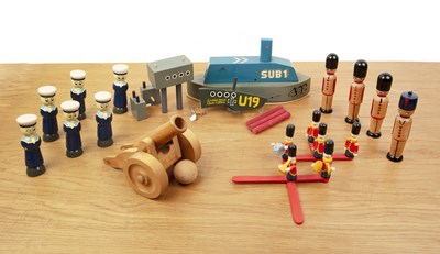Lot 402 - Collection of wooden toys Comprising: a wooden...