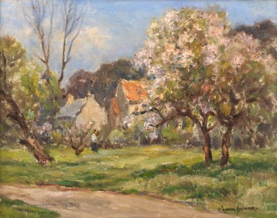 Lot 372 - Owen Bowen (1873-1967) A country hamlet in...