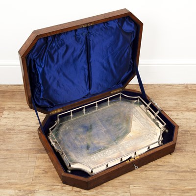 Lot 438 - Large Victorian silver presentation tray With...