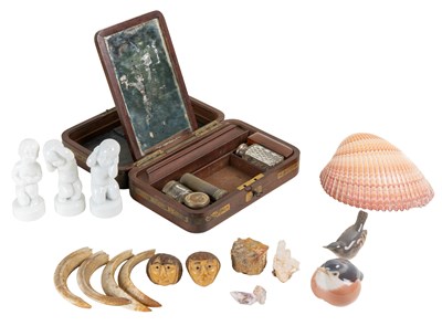 Lot 354 - A Georgian mahogany box, together with further miscellaneous items