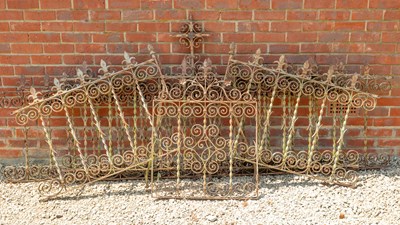 Lot 1380 - Six pieces of French wrought iron railing
