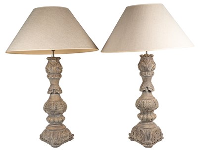 Lot 340 - A good-sized pair of table lamps