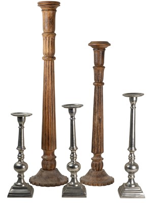 Lot 276 - A group of five candlesticks