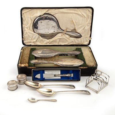 Lot 425 - Collection of various silver items Comprising:...
