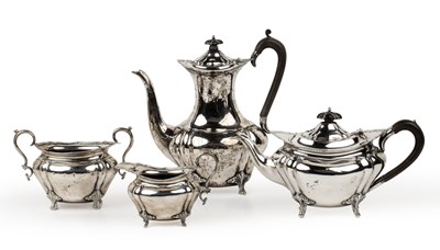 Lot 437 - Edward VII four-piece silver tea set...