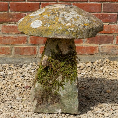Lot 1345 - A limestone staddle stone