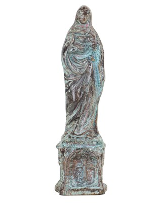 Lot 277 - An old bronze sculpture of the Madonna