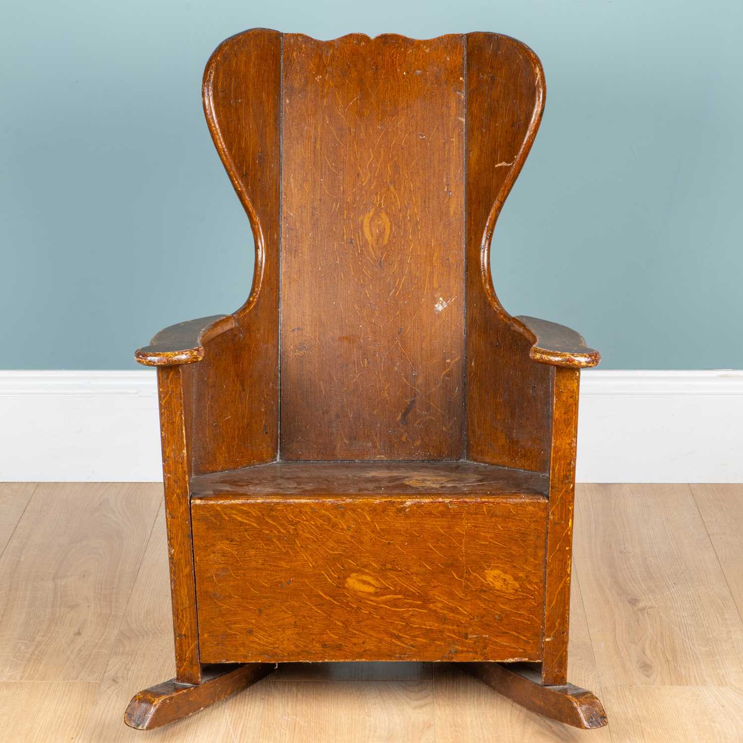 Lot A 19th century scumble-decorated child's lambing chair